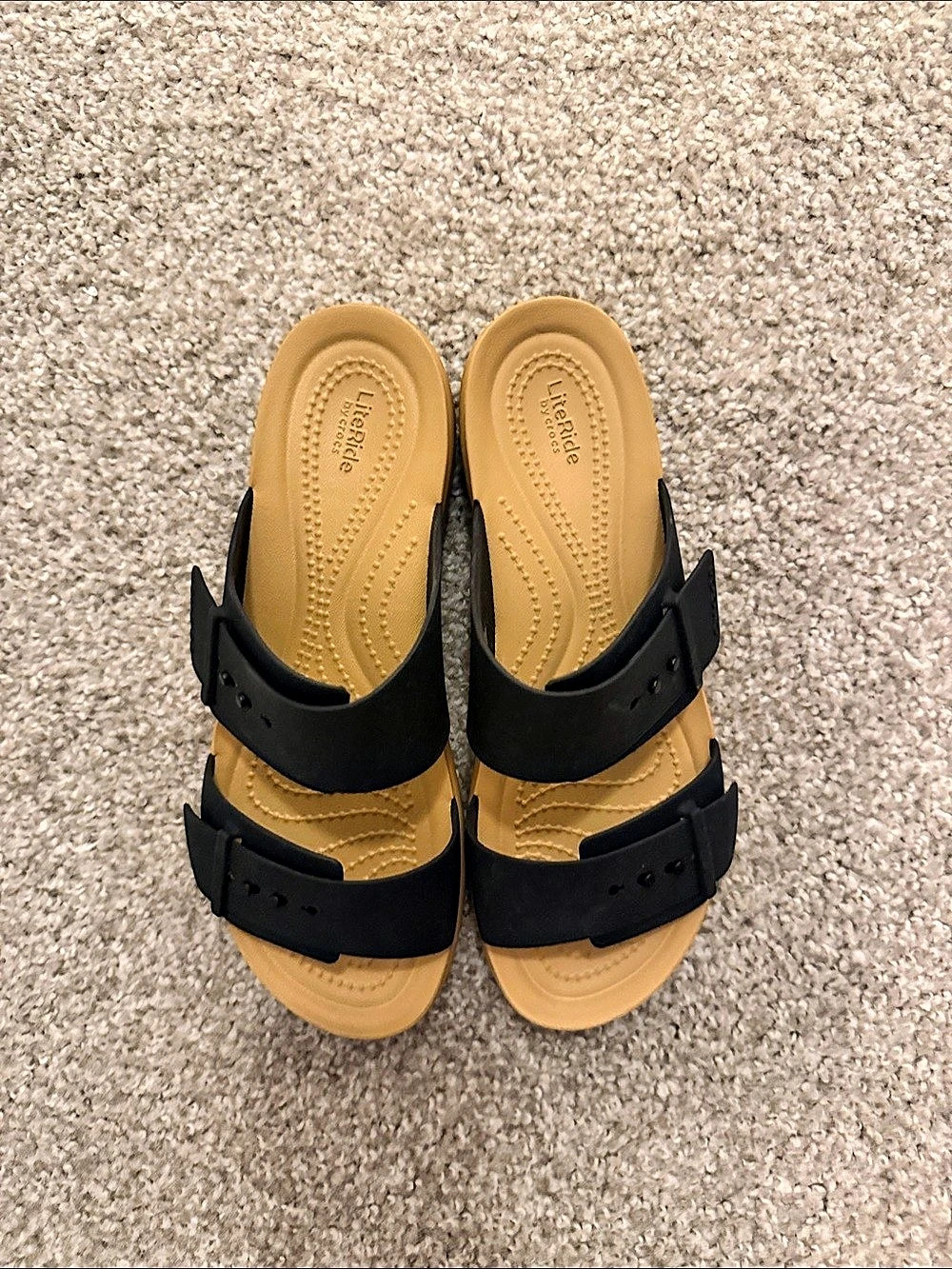 J. Crew Women's Black & Tan Double-Strap Sandals Like New
